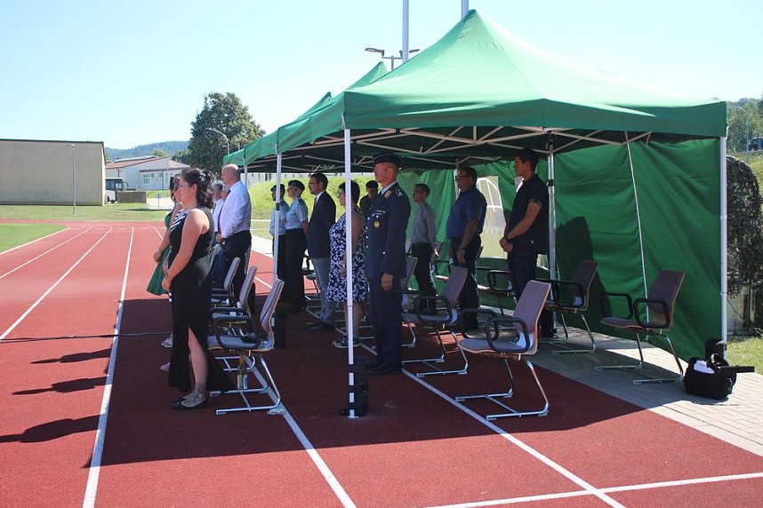 Bei Appell in Sondershausen Kommando &uuml;ber geben