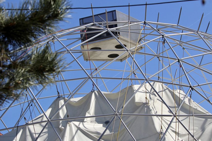 Aufbau des Umweltpavillions 