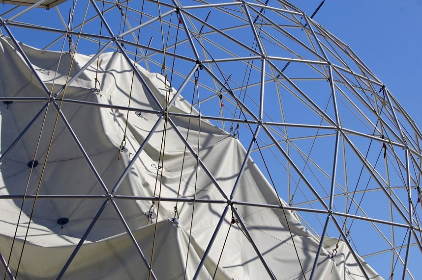 Aufbau des Umweltpavillions 