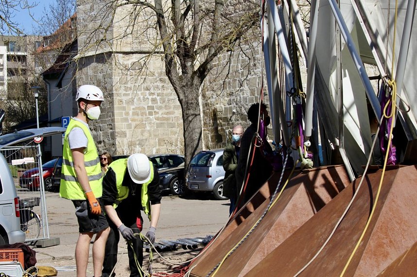 Aufbau des Umweltpavillions 