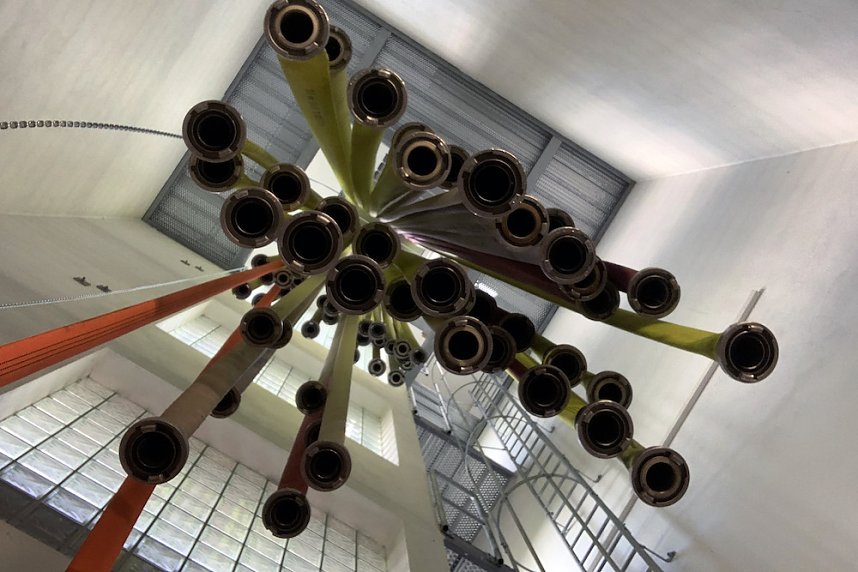 Neue Schlauchanlage arbeitet 