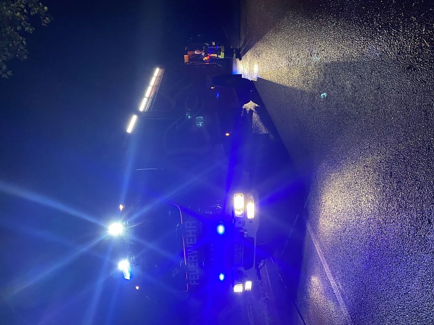 Feuerwehr im Einsatz nach Starkregen bei Breitenworbis