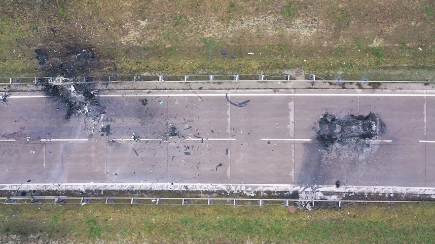 Unfallstelle in Luftaufnahmen