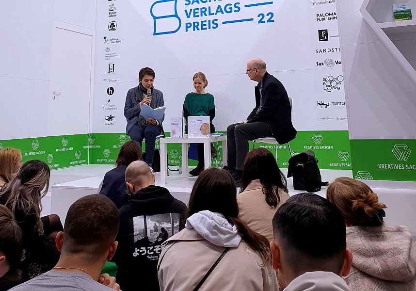 Bibliotheksteam auf der Buchmesse